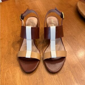 Cole Haan Women's Brown, Tan, and White Sandals. Size 6.5. Never been worn.
